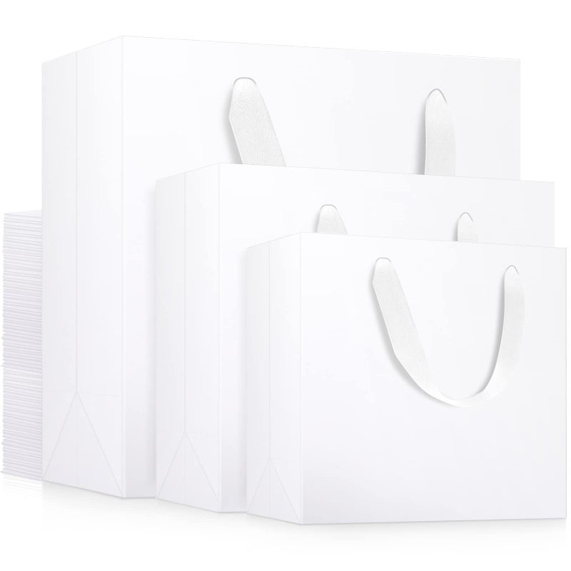 EUSOAR Shopping Bags For Boutique 30pcs Craft Bags with 3 sizes Gift Bags Business Packaging Bags Handmade DIY Bags Kraft Bags Wedding Bags Party Favor bagsWhite