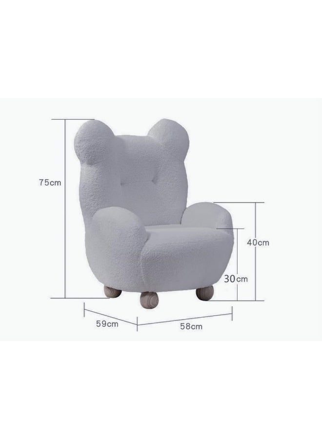 Generic Kids Adorable Cartoon Bear Sofa Chair A Cozy and Cute Seating Solution (White)  - Image 2