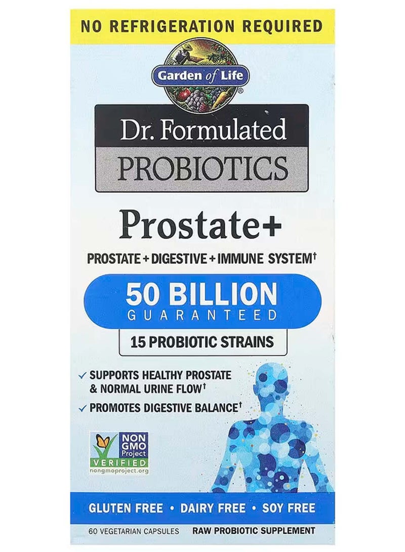 جاردن أوف لايف بروبيوتيك معد بواسطة تركيبة متخصصة، بروستاتا +، 60 كبسولة نباتية - Image 1