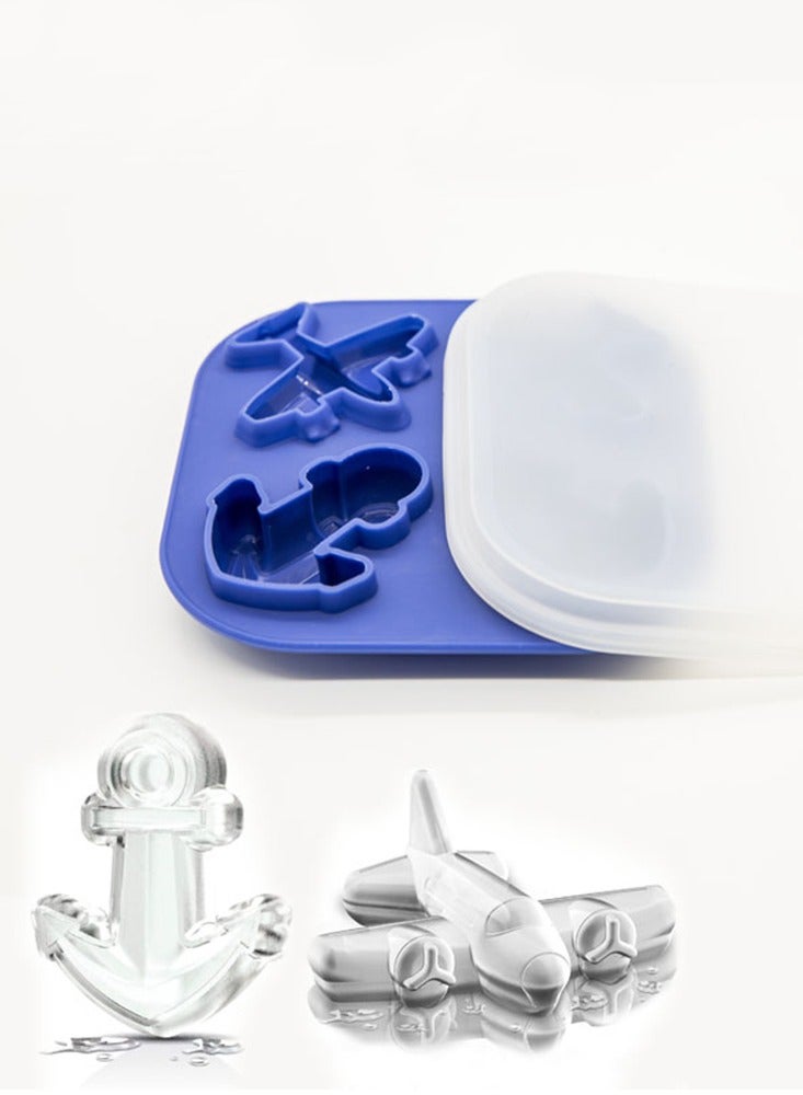 Dark blue cartoon ice lattice mold for aircraft, ship anchor  - Image 3