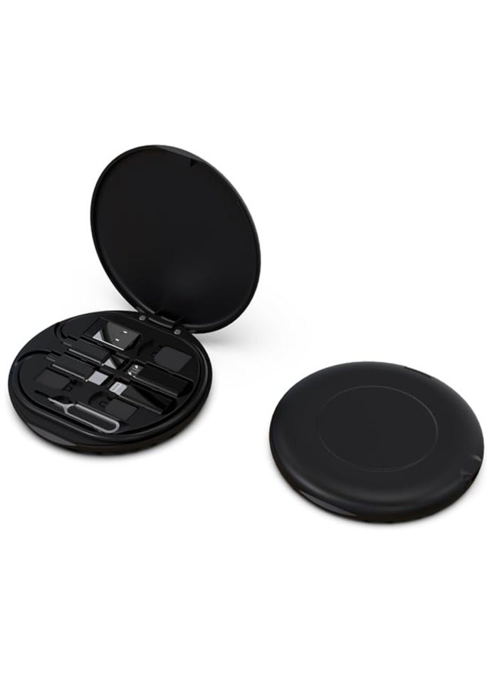 Memorii - Multi cable connectors with 15W Wireless Charger Travel Cable Set Pocket USB C to Micro USB Lightning USB A Cable Convertor Adapter Kit - Image 1
