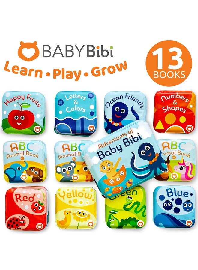 BabyBibi Baby Bath Books Mega Set (Pack of 13 Books) - Educational Waterproof Baby Bathtime Plastic Books for Bath Tub with Animals, Colors, Numbers and ABC Letters - Learning Toy Books for Babies and Toddlers - Image 2