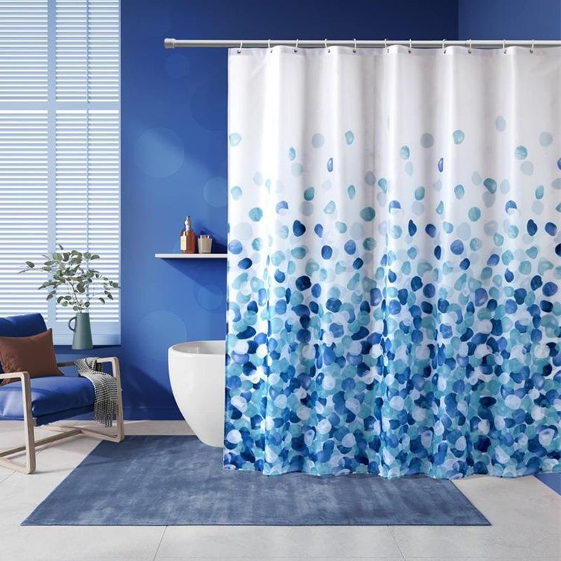 DEARARTBath Wave Blue Shower Curtain Liner for Bathroom Fabric Shower Curtain Set with Grommet and Hooks 60W72H inch Shower Curtains 100 Waterproof Easy Care Machine Washable