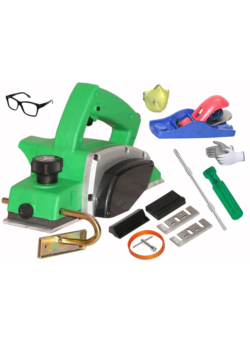 Digital Craft Digital Craft Wood Planer 1400W Machine of Carpentry HighPower MultiFunction Electric Planer Woodworking Machine 82mm Electric Planer Machine5Inch Hand Planer6Inch 2 In 1 Screw Driver  - Image 1