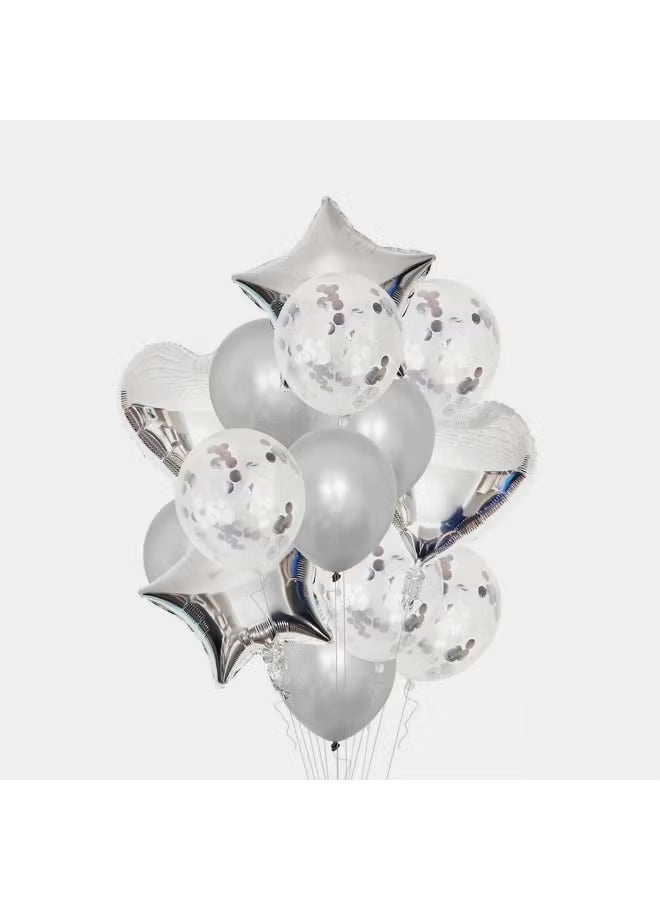جرين تايجر مجموعة زينة بالونات من رقائق الفضة واللاتكس، 14 قطعة