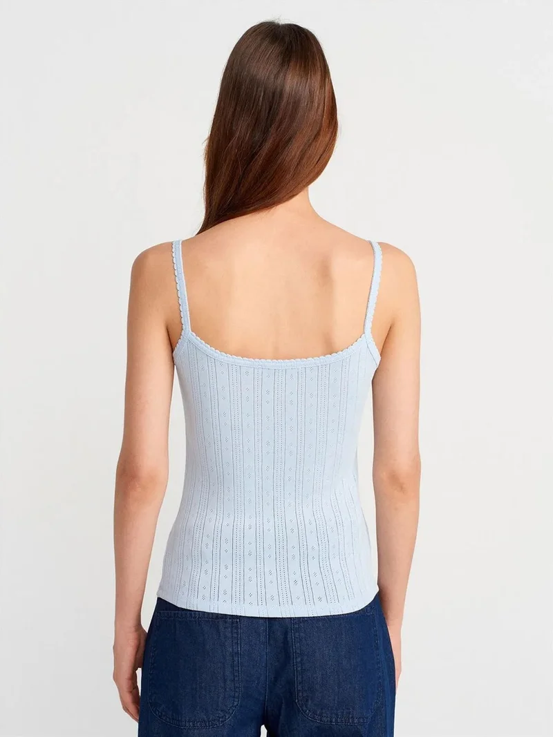 ديلفين Dilvin Slim Fit Ribbed Cotton Cami Top