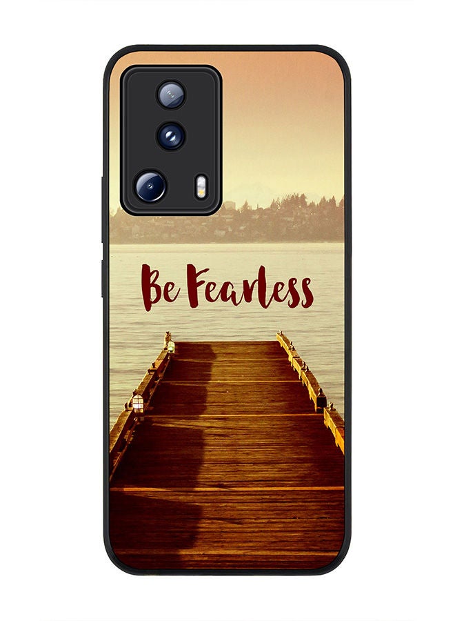 Stylizedd Rugged Black edge case for Xiaomi 13 Lite 5G / Xiaomi Civi 2 5G, Slim fit Soft Case Flexible Rubber Edges Anti Drop TPU Gel Thin Cover -  Be Fearless - Image 1