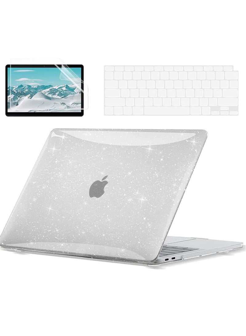 Compatible with MacBook Air 13 inch Case, Glitter Hard Case, with Retina Display Touch ID, Case + TPU Keyboard Cover + Screen Protector for 2022 2021-2018 M1 A2337 A2179 A1932 - Image 1
