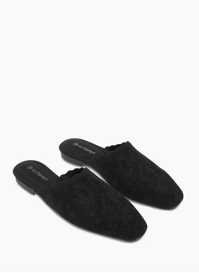 لو كونفورت Women Textured Slip-On Mules