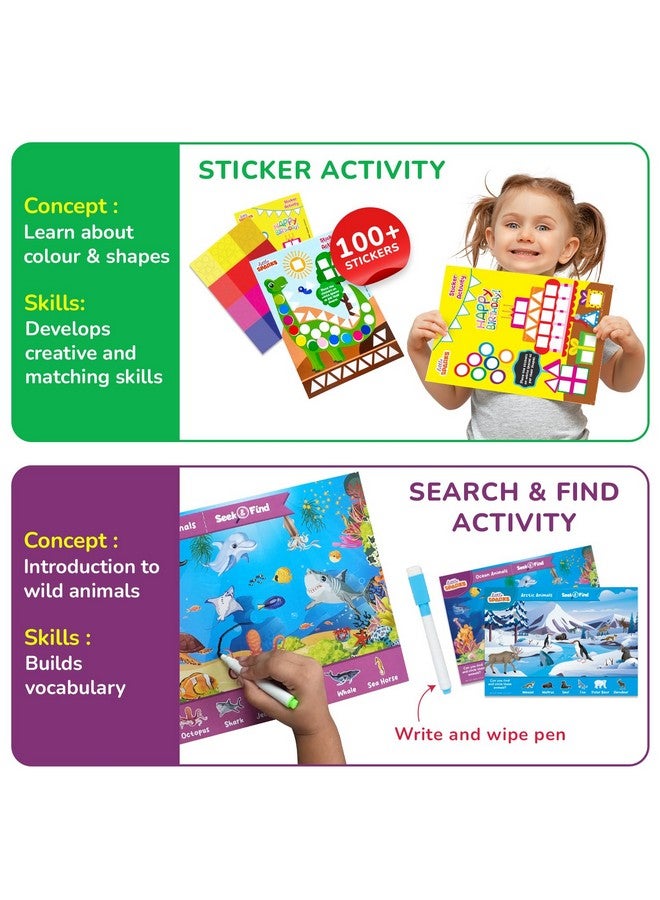 سمارتيفيتي صندوق أنشطة مونتيسوري للأولاد والبنات من سن 3 و4 و5 سنوات، مجموعة أنشطة تعليمية 7 في 1 لمرحلة ما قبل المدرسة للأطفال من سن 3 إلى 6 سنوات، هدية عيد ميلاد للأطفال، لعبة تعليمية للمفردات والمهارات الحركية الدقيقة - Image 4