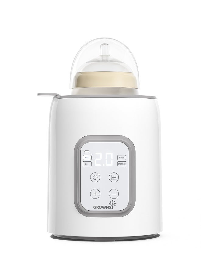 GROWNSY 8-in-1 Fast Baby Milk Warmer with Timer for Breastmilk or Formula, Accurate Temperature Control, with Defrost, Sterili-zing, Keep, Heat Baby Food Jars Function - Image 1