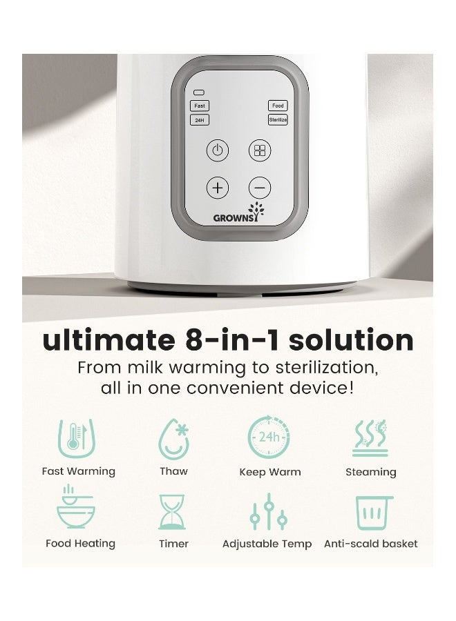 GROWNSY 8-in-1 Fast Baby Milk Warmer with Timer for Breastmilk or Formula, Accurate Temperature Control, with Defrost, Sterili-zing, Keep, Heat Baby Food Jars Function - Image 2