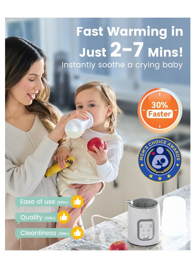 GROWNSY 8-in-1 Fast Baby Milk Warmer with Timer for Breastmilk or Formula, Accurate Temperature Control, with Defrost, Sterili-zing, Keep, Heat Baby Food Jars Function - Image 4