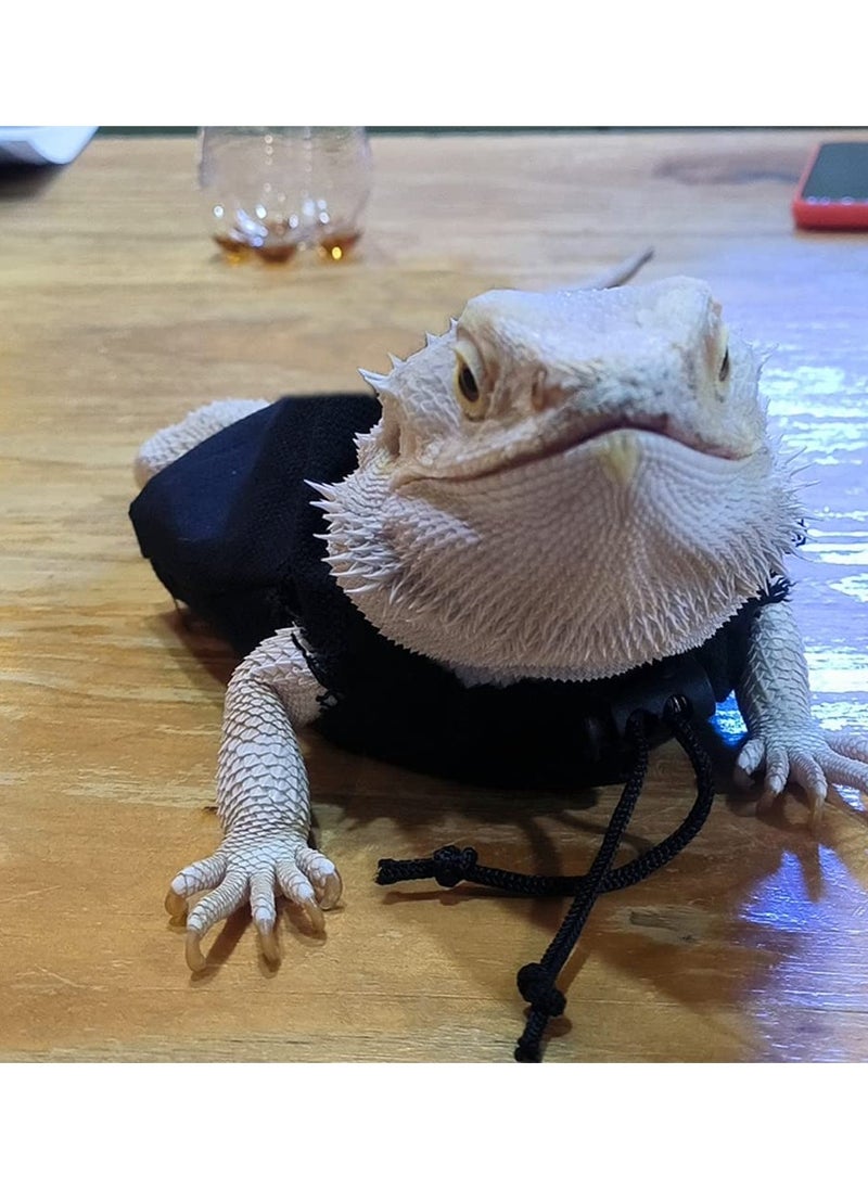 SYOSI 4 Pack Lizard Clothes for Bearded Dragons, with Straw Hat Set Reptile Apparel Handmade Sleeveless T-Shirt Vest for Lizard Bearded Dragon Crested Gecko Chameleon (L, 4 Pack Set)  - Image 4