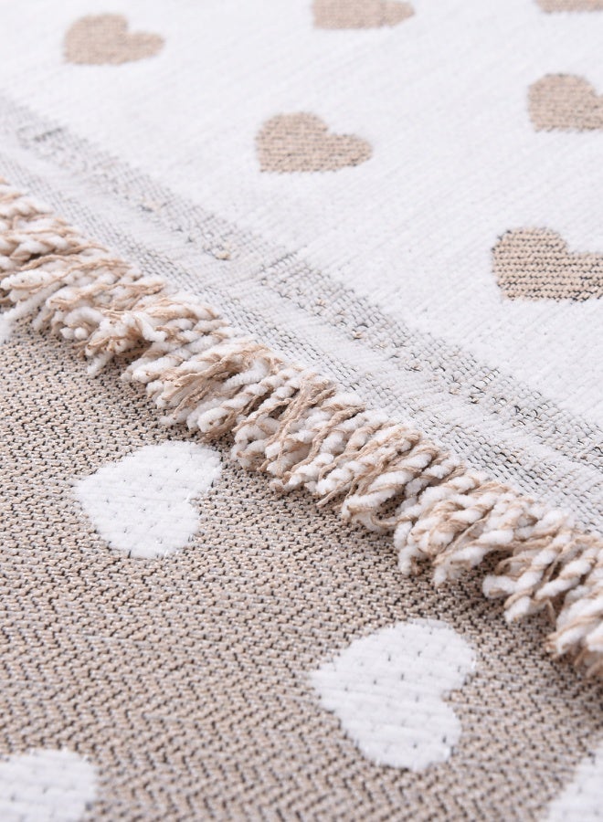 ايست من نون غطاء أريكة شنيلي، غطاء قابل للانزلاق، يناسب 1، 2، 3 و 4 مقاعد، نمط حديث، حجم 180x260 سم - كريمي وخاكي - Image 3