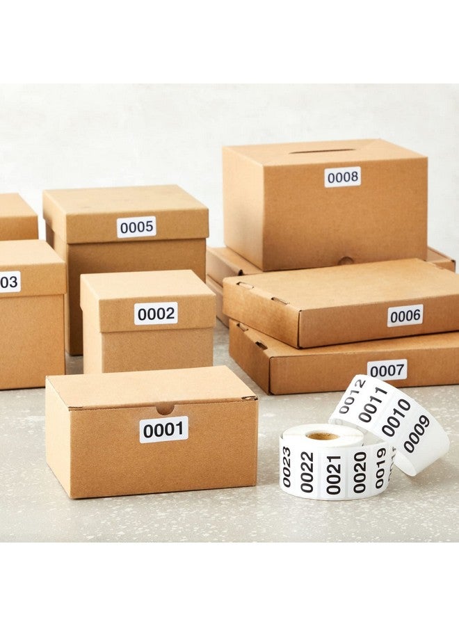 Juvale 0001-1000 Count Inventory Numbered Stickers Roll, Self-Adhesive Consecutive Number Labels Tag For Storage Organizing, Moving Box Labeling, Business Supplies (White, 1.6X0.8 In) - Image 2