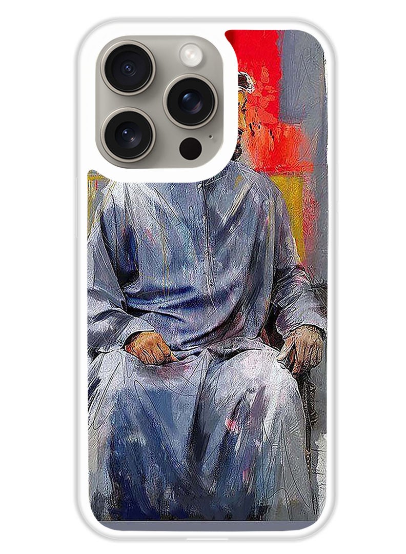 Theodor Protective Case Cover For APPLE IPHONE 15 Pro Max Mbz Sitting (White Bumper) - Image 1