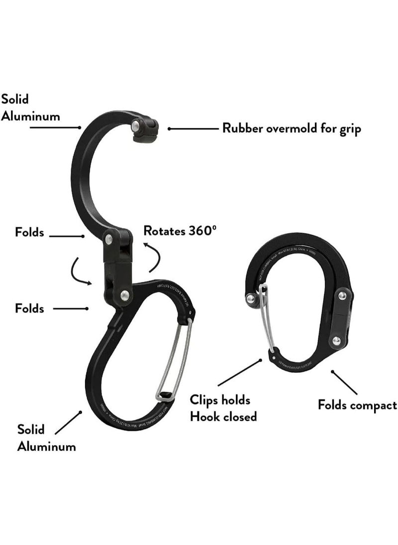 SYOSI - Carabiner Clip, 50 lbs Heavy Duty D Shaped Spring Hook Small Carabiners, for Hammocks, Camping Accessories, Hiking, Keychains, Outdoors and Gym for Dog Leash, Harness and Key Ring, Black (M 1pcs) - Image 1