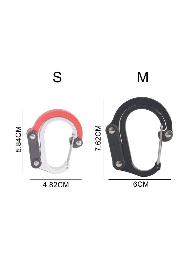 SYOSI - Carabiner Clip, 50 lbs Heavy Duty D Shaped Spring Hook Small Carabiners, for Hammocks, Camping Accessories, Hiking, Keychains, Outdoors and Gym for Dog Leash, Harness and Key Ring, Black (M 1pcs) - Image 1