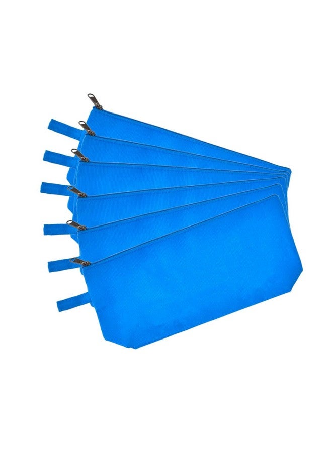 ليفي حافظة أقلام متعددة الأغراض من ليفاي بسحاب، أدوات مكتبية متعددة الأغراض، حافظة أقلام، 9 × 3.5 بوصة، قماش قطني 100% - عبوة من 6 و10 و20 قطعة (6، أزرق - 6 قطع) - Image 1