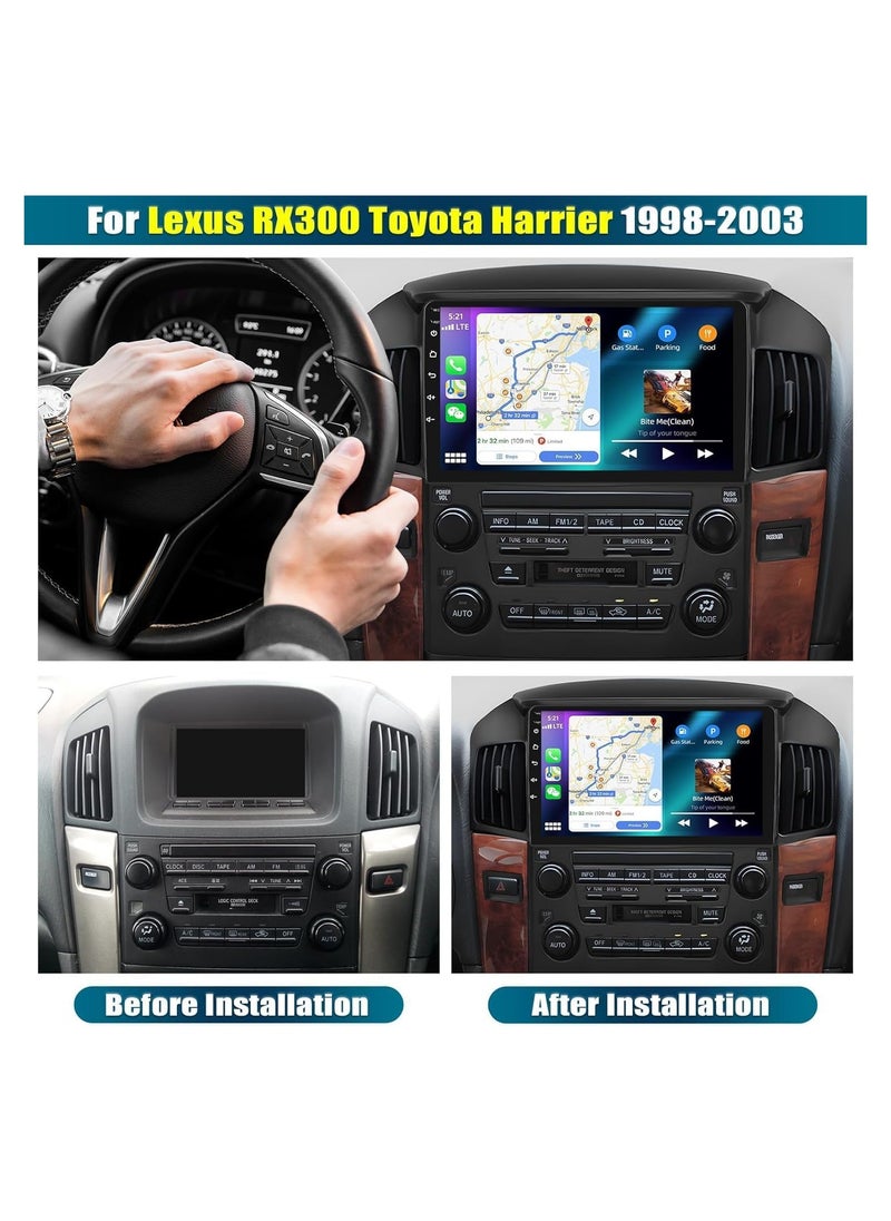 SHEZA STAR - Android Car Stereo for Lexus RX300 Toyota Harrier 1998 1999 2000 2001 2002 2003 1GB RAM 32GB ROM 9 Inch MirrorLink WiFi BT, IPS Touch Screen with AHD Camera Included - Image 1