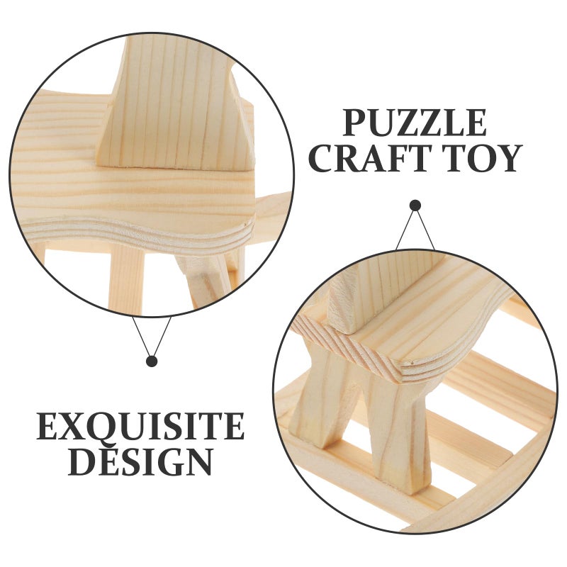 Toddmomy Mini Wooden Rocking Horse 3 Sets Unfinished Rocking Horse Figurines & Christmas Tree Decorations for DIY Craft Painting, Not Include Glue - Image 5