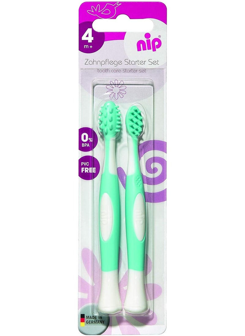 nip Toothcare Set Dental Care Starter Kit Green 4M+ 1 of Piece  - Image 2