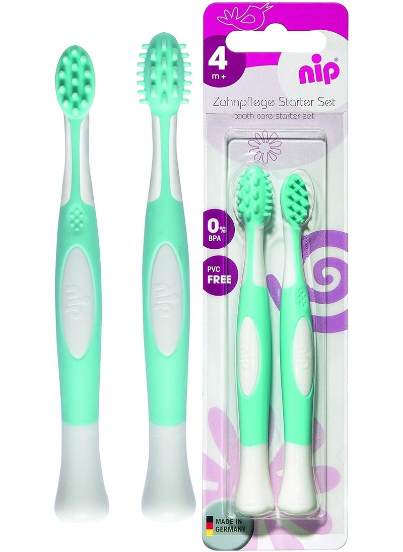 nip Toothcare Set Dental Care Starter Kit Green 4M+ 1 of Piece  - Image 1