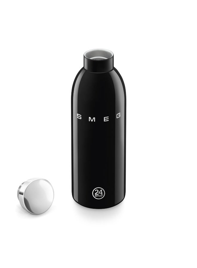 سميج زجاجة مياه SMEG x 24Bottles سعة 500 مل، زجاجة مياه ستانلس ستيل قابلة لإعادة الاستخدام، زجاجة شرب من ستانلس ستيل 18/8، زمزمية مياه رياضية خفيفة بغطاء محكم مانع للتسرب، زجاجة مياه بدون BPA للجيم والرياضة والشغل والمكتب والجامعة والسفر والاستخدام اليومي - Image 4