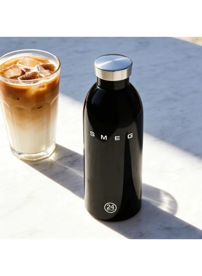 سميج زجاجة مياه SMEG x 24Bottles سعة 500 مل، زجاجة مياه ستانلس ستيل قابلة لإعادة الاستخدام، زجاجة شرب من ستانلس ستيل 18/8، زمزمية مياه رياضية خفيفة بغطاء محكم مانع للتسرب، زجاجة مياه بدون BPA للجيم والرياضة والشغل والمكتب والجامعة والسفر والاستخدام اليومي - Image 2
