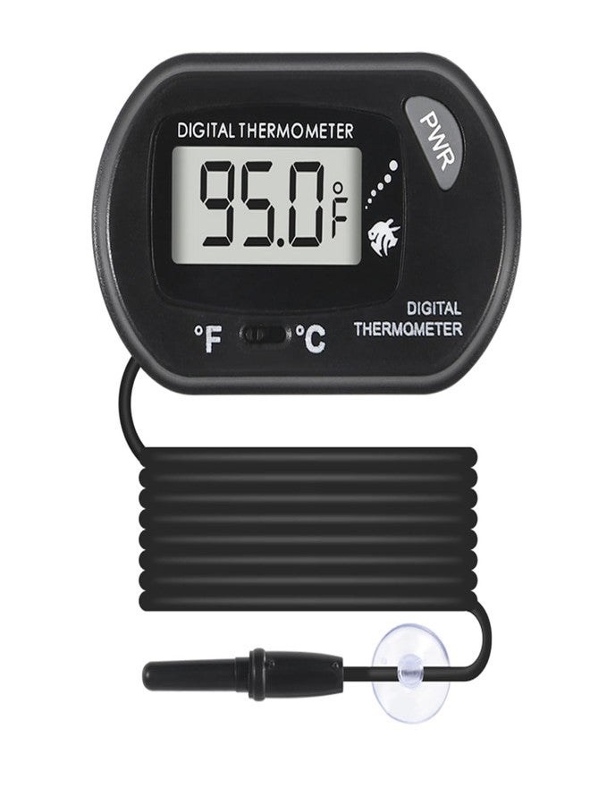 SHUTAO Digital Aquarium Thermometer with LCD Display - Water-Resistant Sensor Probe and Suction Cup for Fish and Reptile Tanks (Fahrenheit/Celsius) - Image 1
