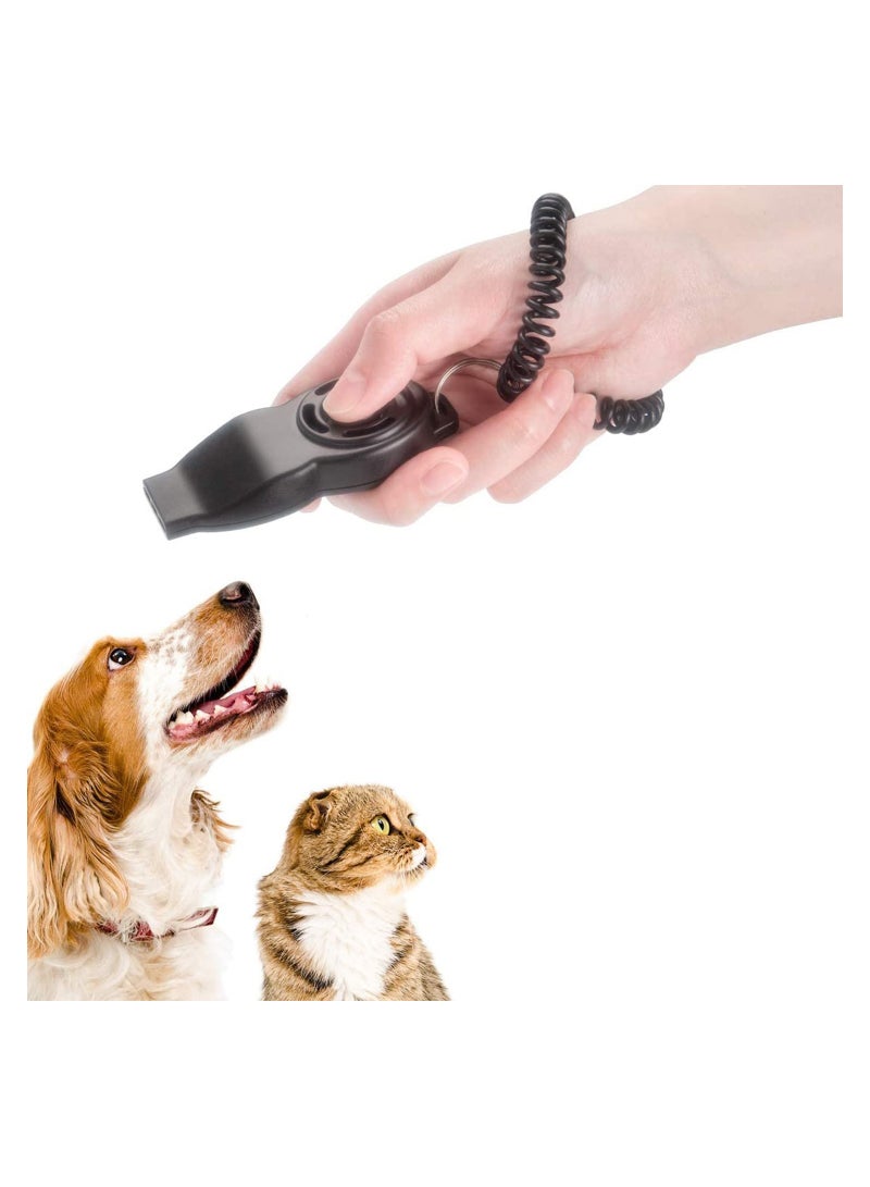 SYOSI Dog Clicker with Whistle and Wrist Strap, Clicker Training for Dogs Cats Puppy Birds, Pet Training Clickers 2 PCS (Blue/Black) - Image 1