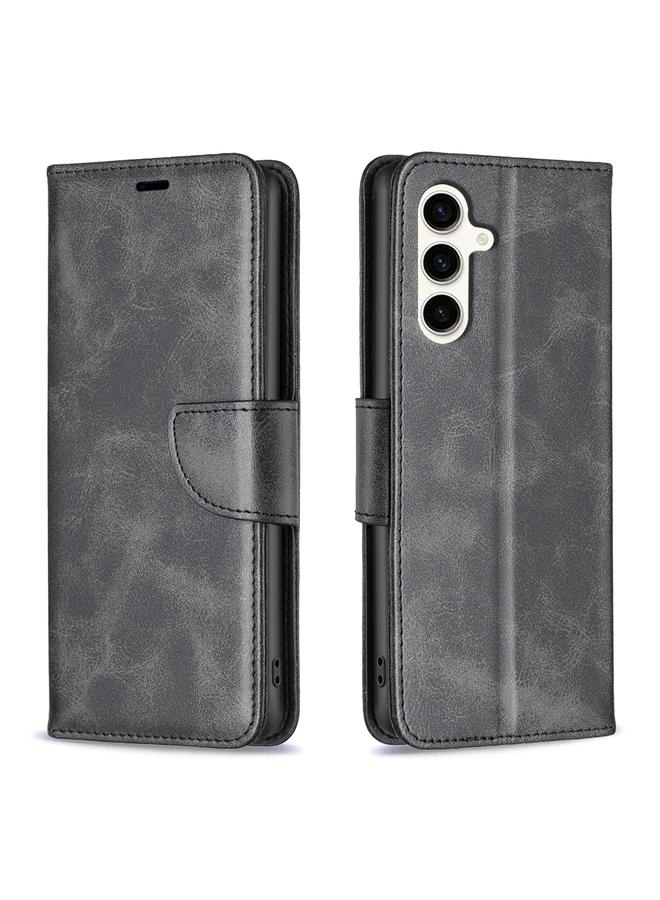 اس-توب جراب لهاتف Samsung Galaxy S23 FE 5G من جلد الحمل بلون نقي، جراب هاتف قابل للطي من الجلد - Image 1