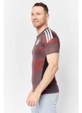 Adidas Men Sportswear Fit Short Sleeve Football Jersey, Dark Grey  - Image 3