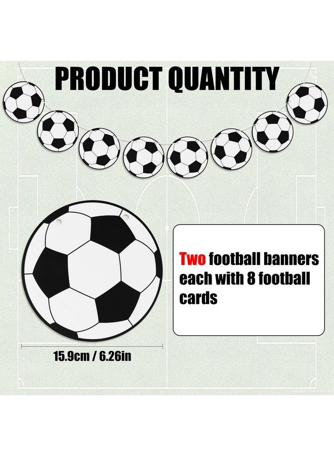 CABAX زينة حفلات كرة القدم من CABAX - مجموعتان من لافتات كرة القدم وبطاقات لمشجعي كرة القدم من الأولاد والبنات، 16 قطعة - Image 2
