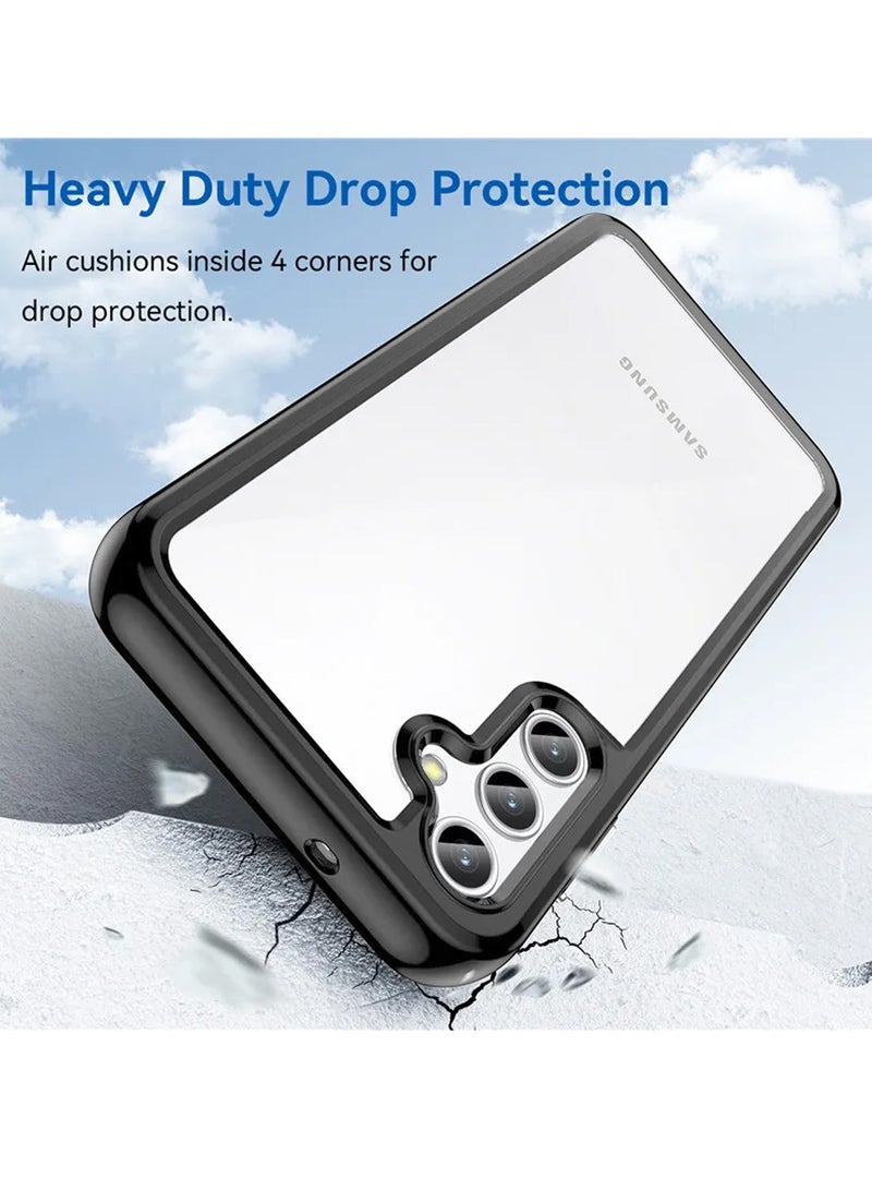 Wtech Hybrid Translucent Silicone Raised Camera Lips Case Cover For Samsung Galaxy A55 5G 2024 Black - Image 3