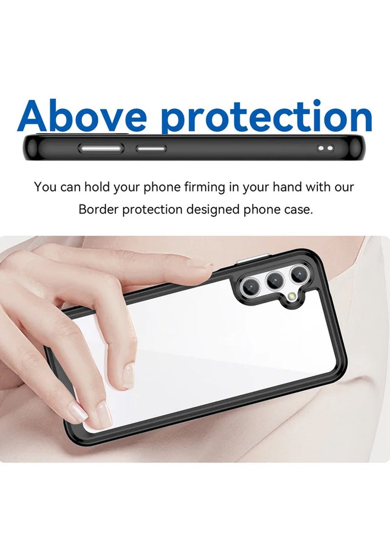 Wtech Hybrid Translucent Silicone Raised Camera Lips Case Cover For Samsung Galaxy A55 5G 2024 Black - Image 4