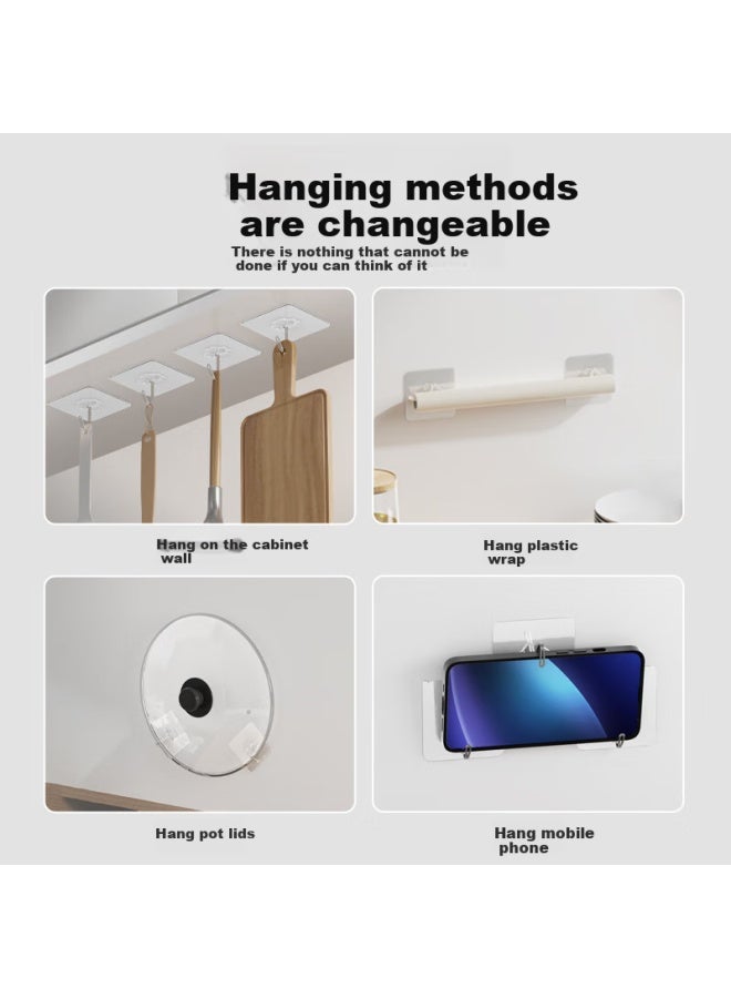 Miloch Mileqi Door Wall Hooks, No Drilling Strong Adhesive Hooks For Walls, No Damage To Walls, Wallpaper, Traceless Nail-free Hooks For Picture Frames, Transparent Style - Image 3