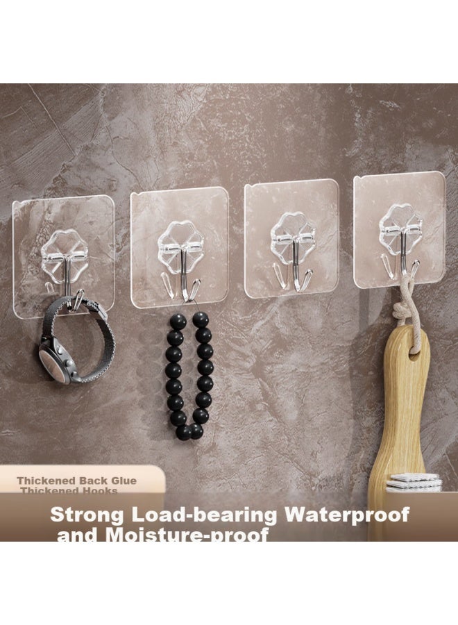 Miloch Mileqi Door Wall Hooks, No Drilling Strong Adhesive Hooks For Walls, No Damage To Walls, Wallpaper, Traceless Nail-free Hooks For Picture Frames, Transparent Style - Image 1