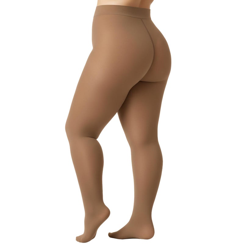 Vinsatin Plus Size Fleece Lined Tights Sheer for Women Fake Translucent Winter Warm Pantyhose Leggings Thick Thermal Tights(Brown,3XL-4XL) - Image 1