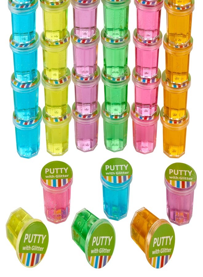 Playbees Mini Silly Slime Party Favors with Glitter - Bulk Noise Putty Fidget Toys for Kids, Egg Filler Toys, Small Slime Gifts - 48 Pack - Image 3