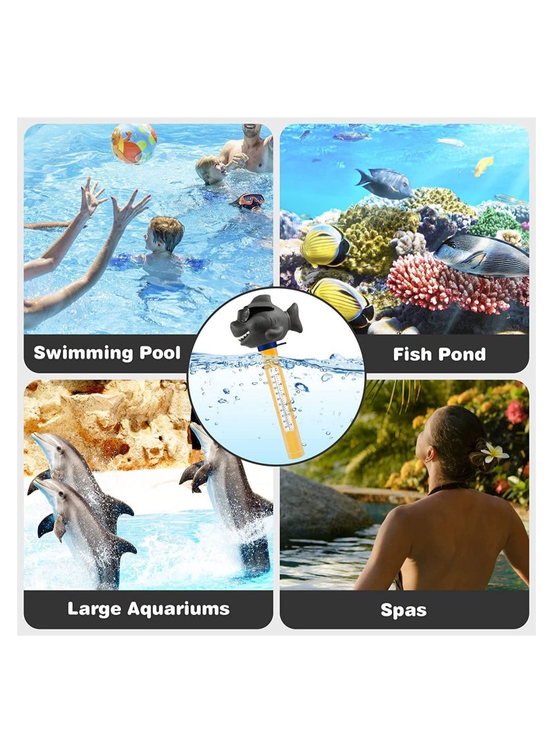 ترمومتر عائم للبركة، حجم كبير سهل القراءة لدرجة حرارة الماء، مقاوم للكسر مع حبل للبرك وحمامات السباحة الداخلية والخارجية - Image 4