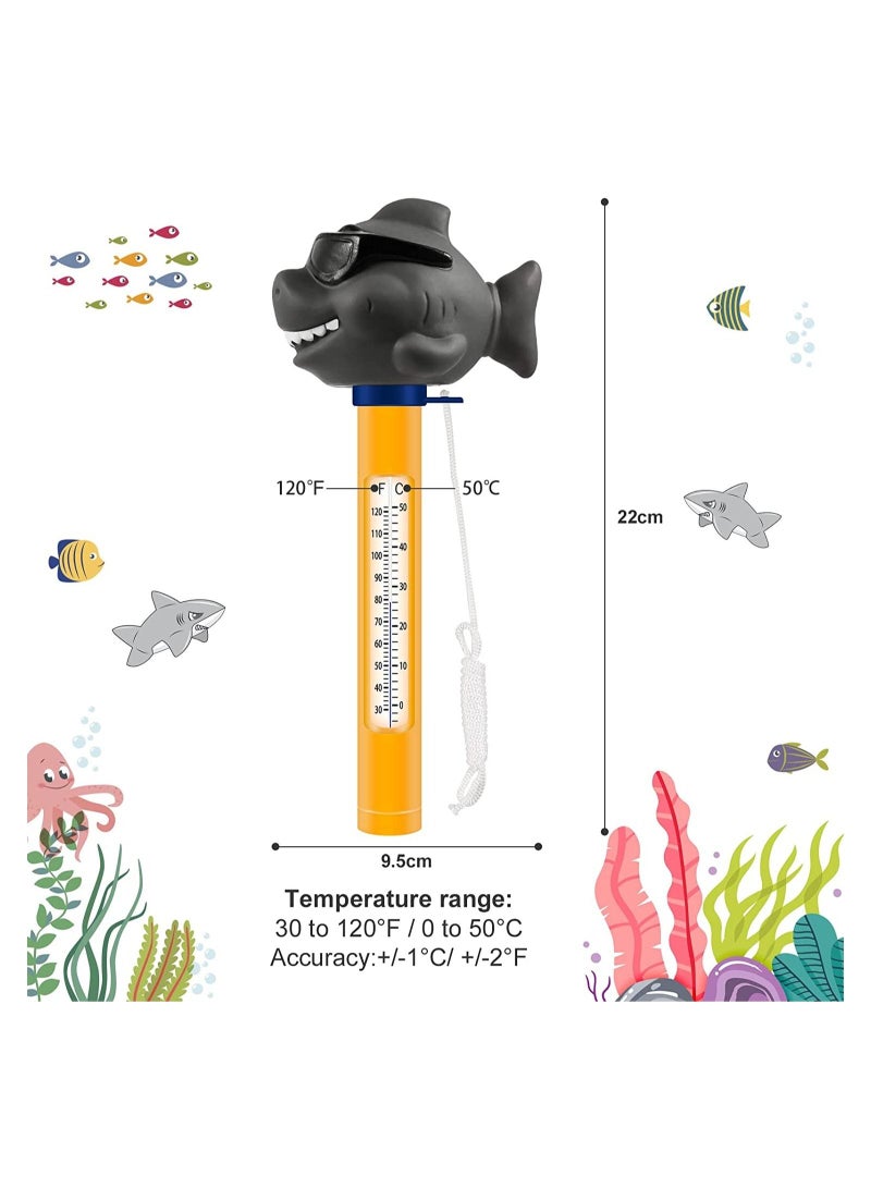 ترمومتر عائم للبركة، حجم كبير سهل القراءة لدرجة حرارة الماء، مقاوم للكسر مع حبل للبرك وحمامات السباحة الداخلية والخارجية - Image 2