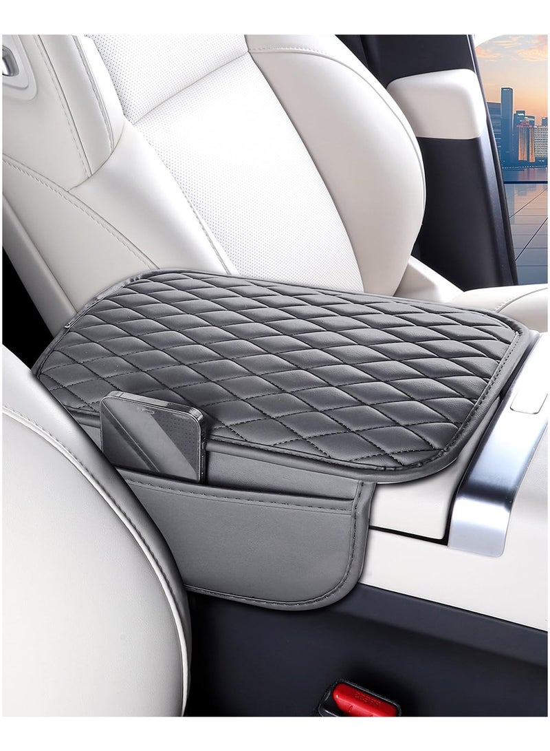 Car Center Console Cover with 2 Storage Bags - Premium Nappa Leather Armrest Cover, Scratch  Wear Resistant, Waterproof Car Interior Accessories - Image 1