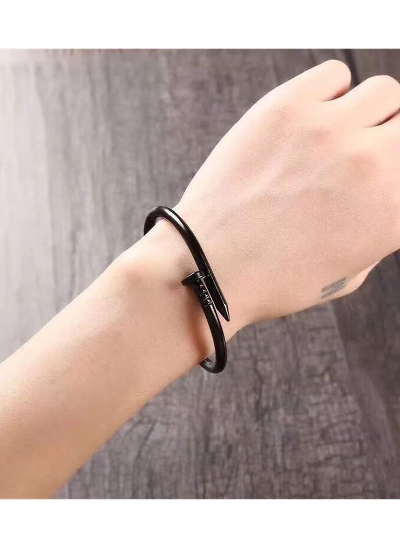 Fayrouz Jewellery - Modern bracelet - 18K 316L stainless steel - elegant open nail design - Image 1