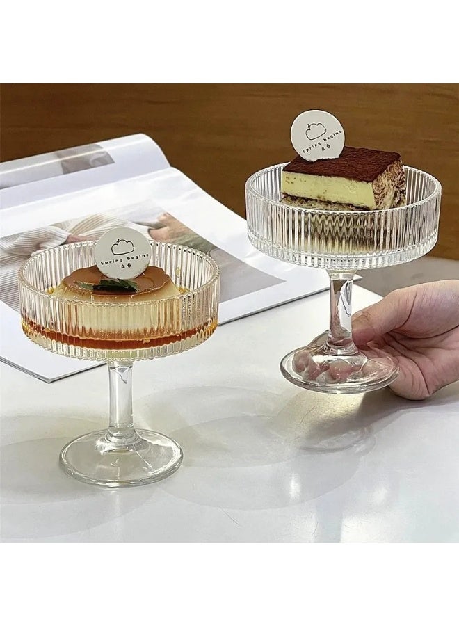 PINKSAMA 2pcs Dessert Cup, Dessert Bowl, Glass Dessert Cup, Ice Cream Cup, Pudding Cup, Custard Bowl - Image 1