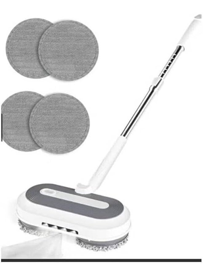 DENX DX2907 ممسحة أرضيات كهربائية لاسلكية دوّارة، مزودة بمحرك مزدوج بسرعة دوران 150 دورة/دقيقة، قابلة لإعادة الشحن، مع بخاخ ماء مدمج، وإضاءة LED، ووسادات تنظيف من الألياف الدقيقة (مايكروفايبر).