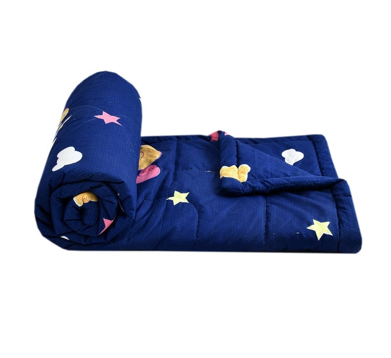Filymore Blue Unicorn Comforter for Kids Girls - Cute Cartoon Print Single Bed Blanket, Microfiber Dohar for Boys & Girls | Soft Kids Winter & Summer Quilt | 60x90 Inches (Blue) - Image 1