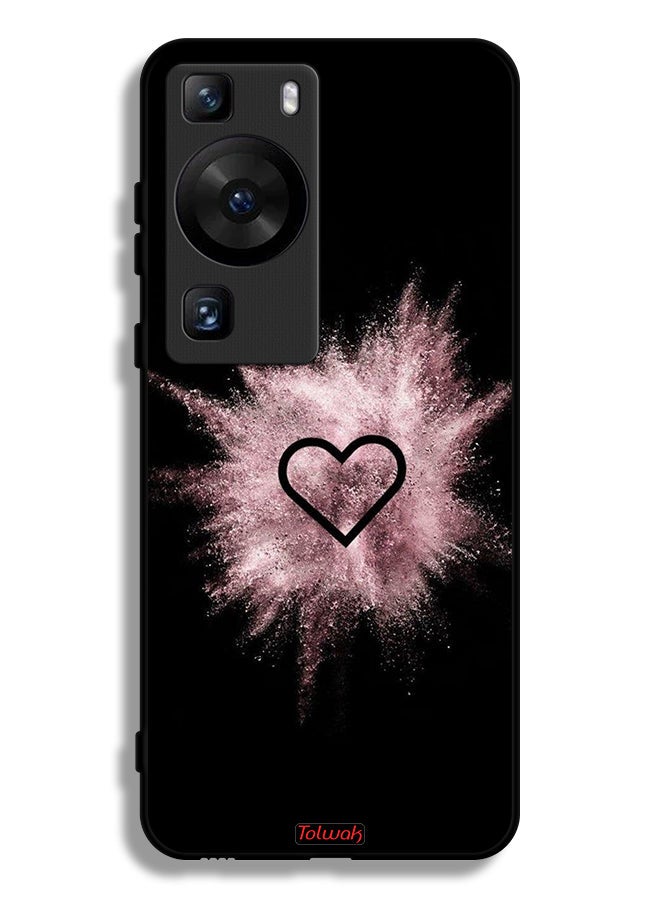 Tolwak Huawei P60 Pro Protective Case Cover Heart On Glitters - Image 1