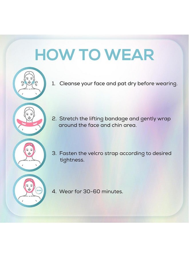 فينوس فيساج حزام الذقن Venus Visage للذقن المزدوجة للنساء/الرجال، حزام الذقن القابل لإعادة الاستخدام للنوم، قناع رفع الذقن لتحديد خط الفك، حزام الفك المنحوت بصريًا، حزام الذقن المزدوجة لتنحيف الوجه (وردي) - Image 4